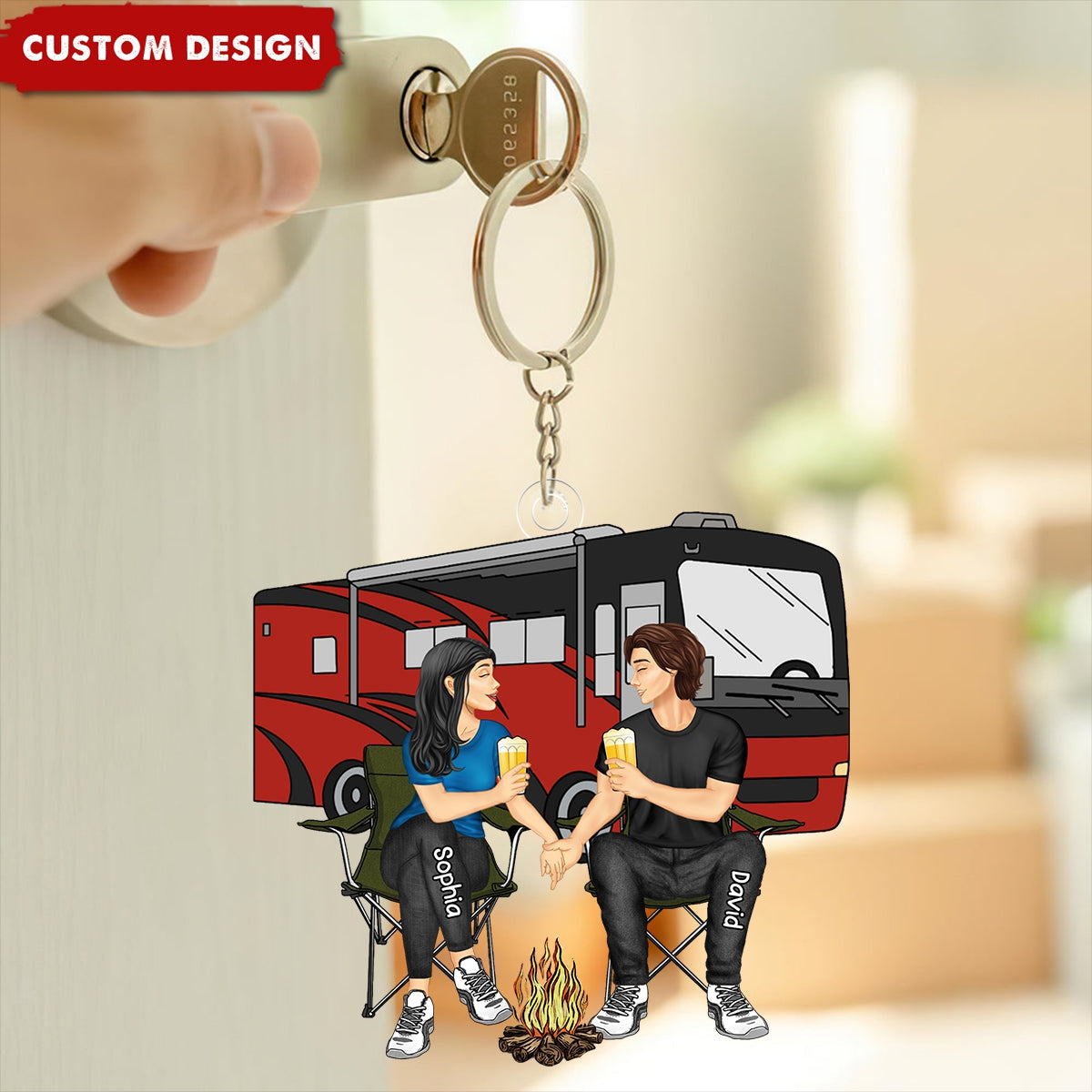 New Release-Camping Couple Making Memories One Campsite At A Time Personalized Keychain-Gift For Couple