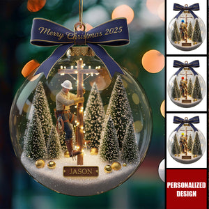 Honoring the Lineman Christmas Ornament Personalized Gifts For Lineman