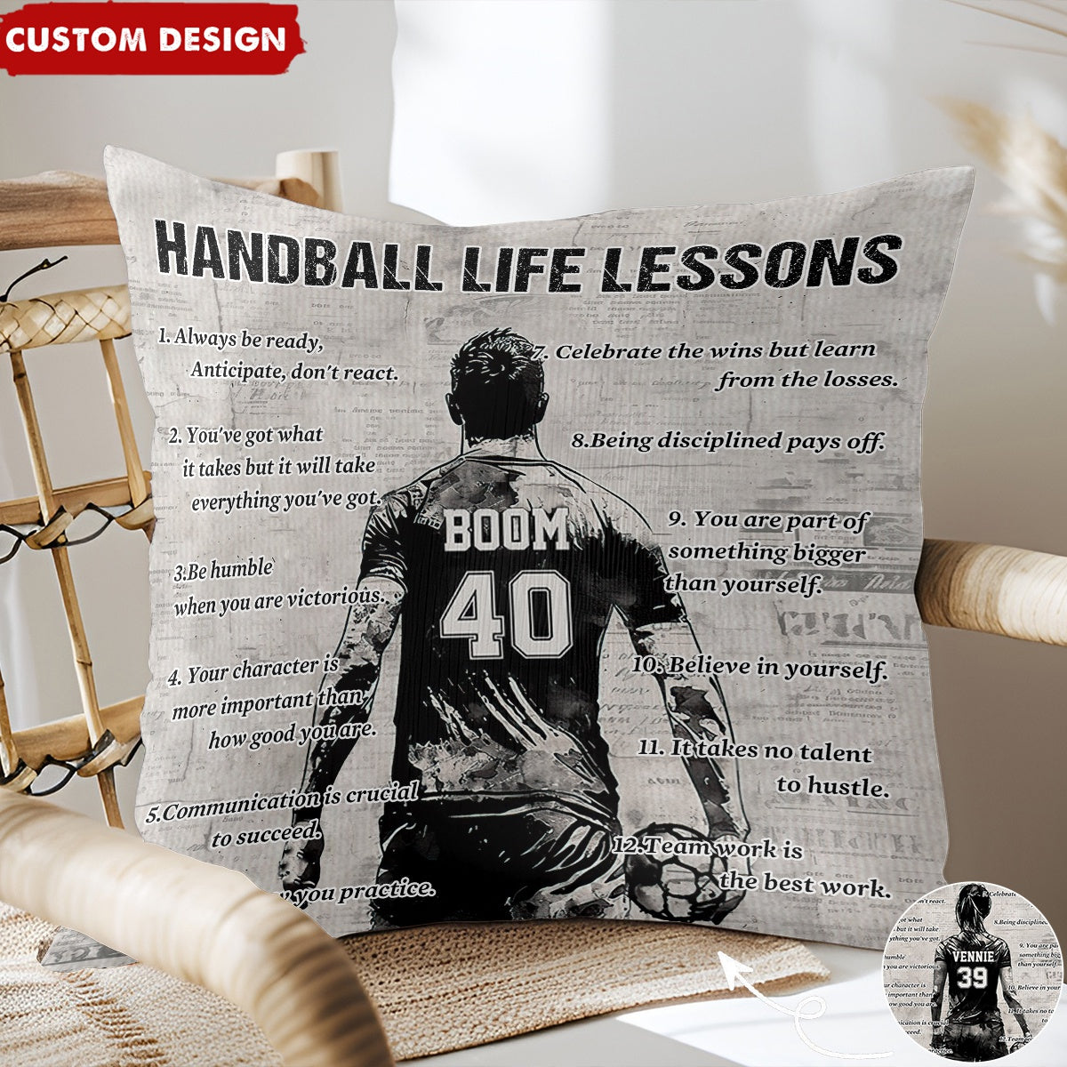 Personalized Handball Life Lessons Pillow-Gift For Handball Lovers
