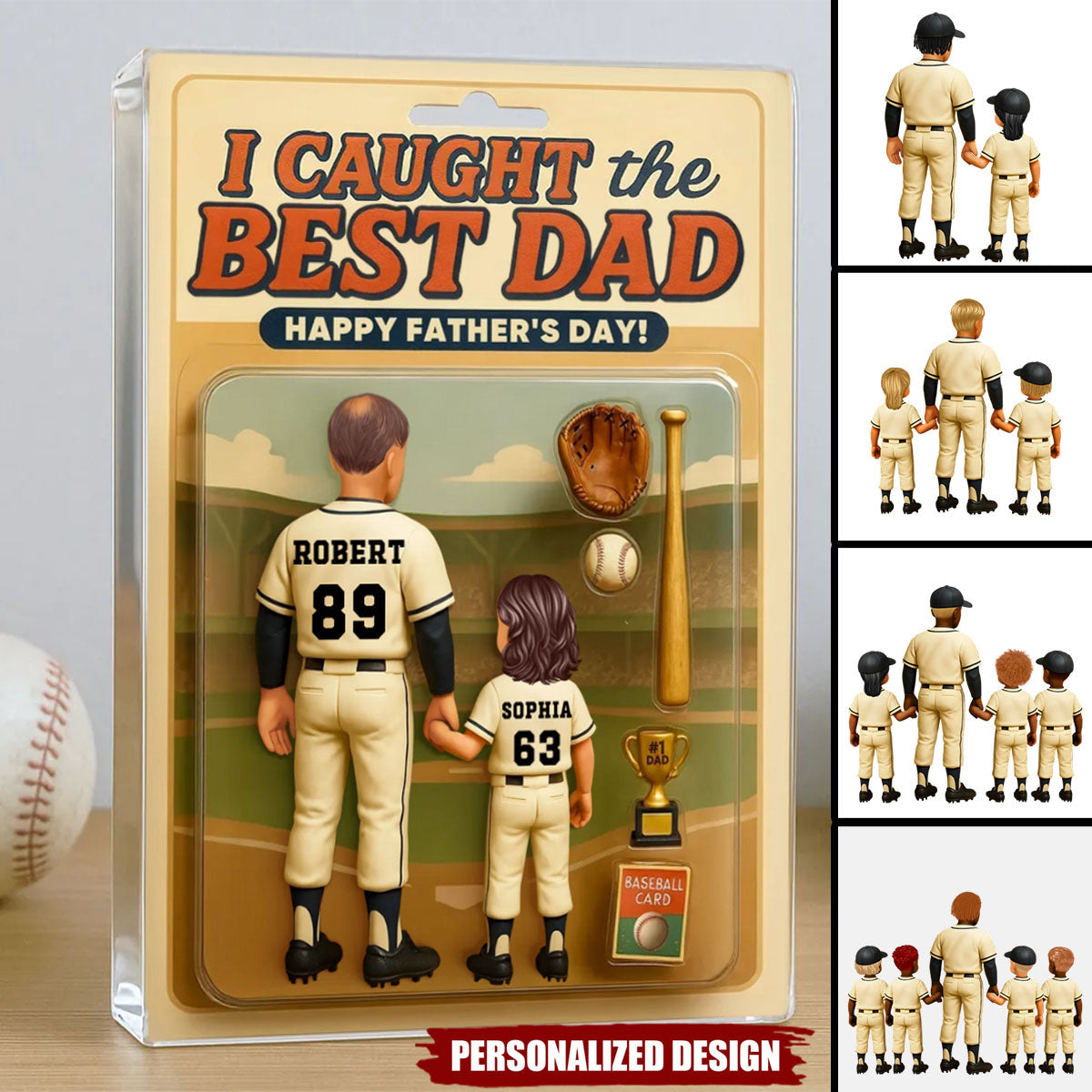 We Caught the Best Dad Baseball-Personalized Acrylic Plaque-Father's Day Gift