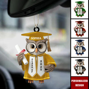 Hats Off,Goals On-Personalized Car Ornament-Graduation Gift
