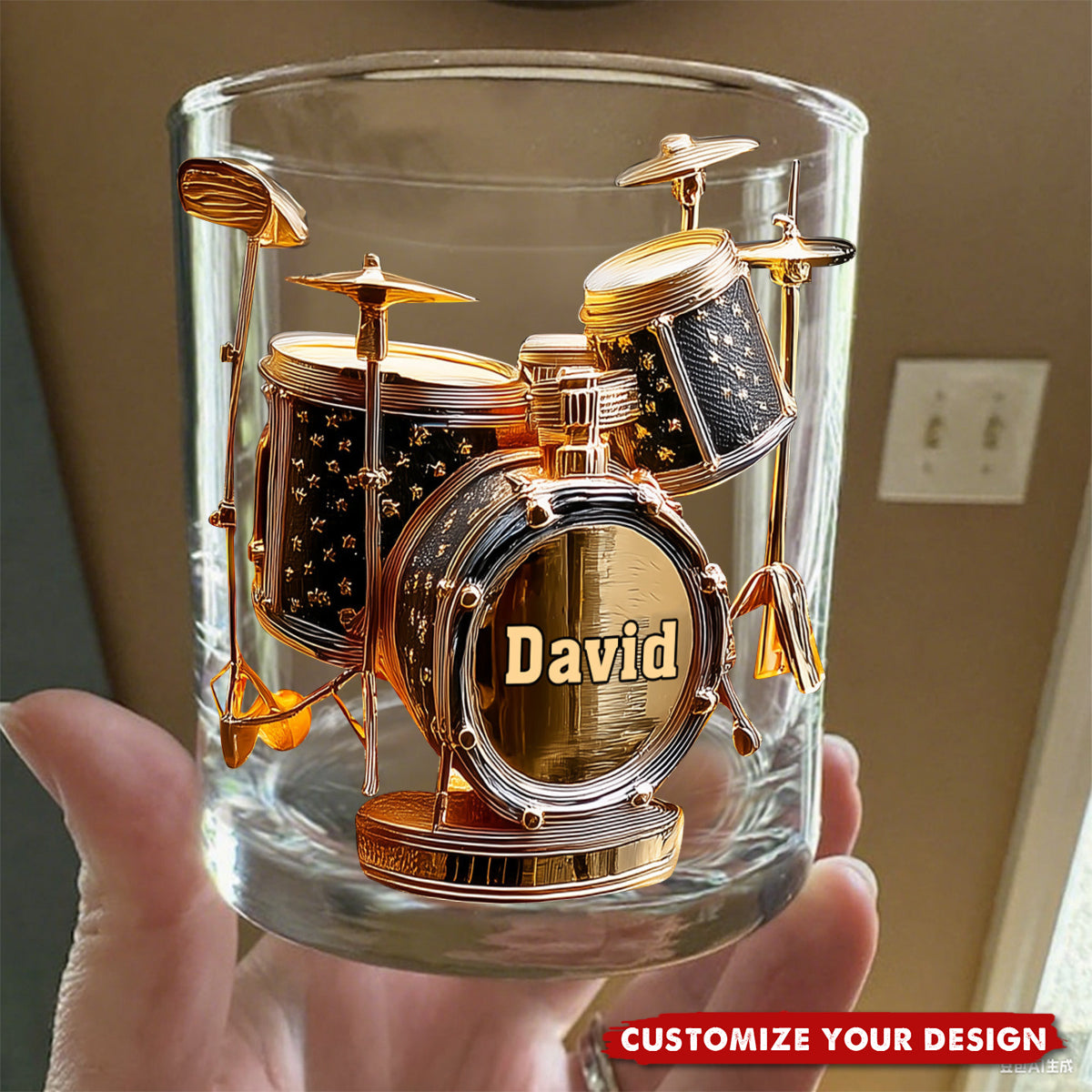 Awsome Drumer - Personalized Drummer Whiskey Glass