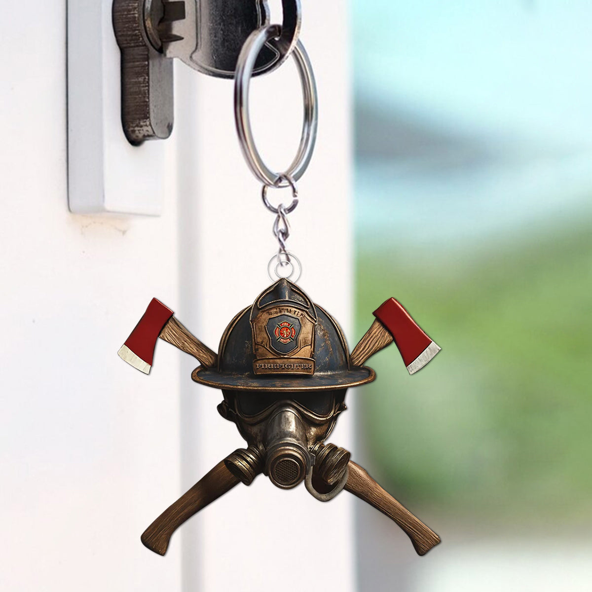 Firefighter's Honor Emblem Acrylic Keychain, Gift for Firefighter