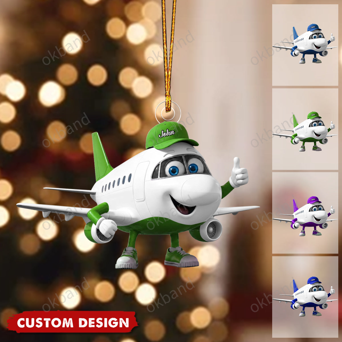 New Release - Personalized Cute Plane Mascot Ornament