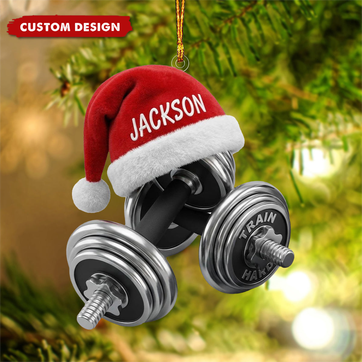 Personalized Gym Fitness Christmas Ornament