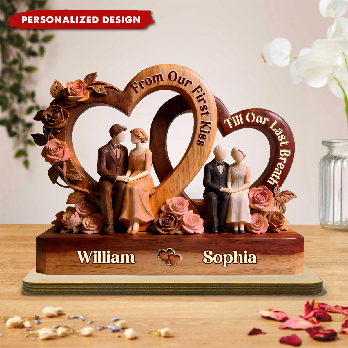From Our First Kiss Till Our Last Breath-Personalized Acrylic Plaque