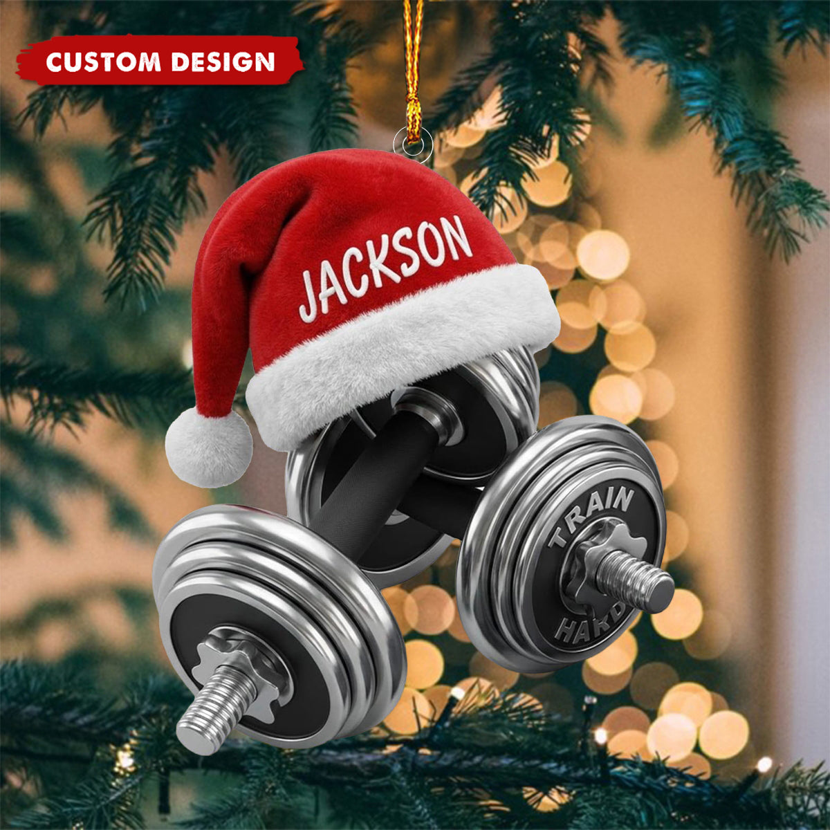 Personalized Gym Fitness Christmas Ornament
