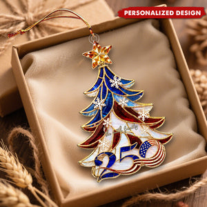 250th Anniversary Ornament 1776-2026, American Flag Christmas Tree Decor, Patriotic Holiday Gift, US History Keepsake, 250 Years of America