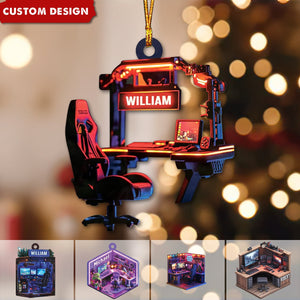 Personalized Gaming Room Christmas Ornament, Gift For Gamer-2024 New Release