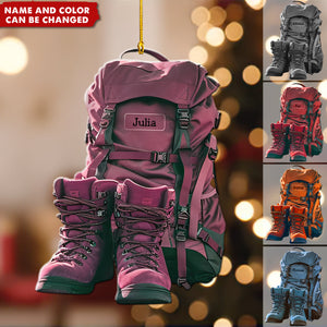 New Release Personalized Hiking Acrylic Christmas Ornament, Gift For Hiking,Camping Lovers