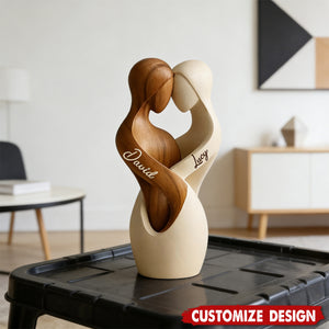 Personalized Couple Hugging Romantic Custom Shaped Acrylic Plaque - Gift for Couple