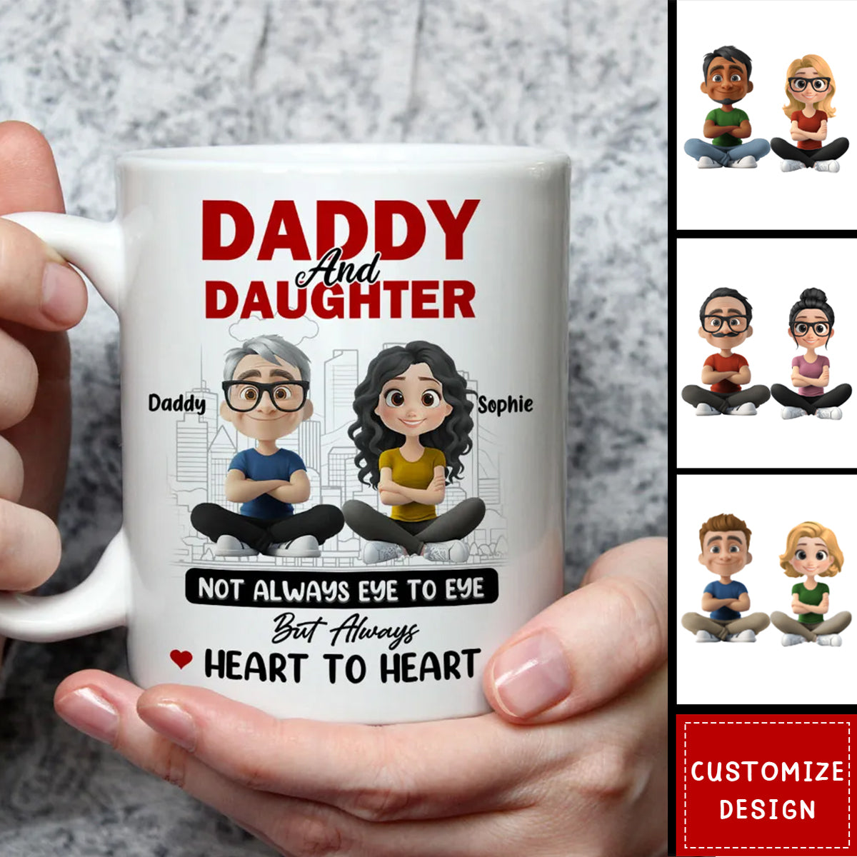 Dad And Daughter Share Love - Personalized Custom Coffee Mug