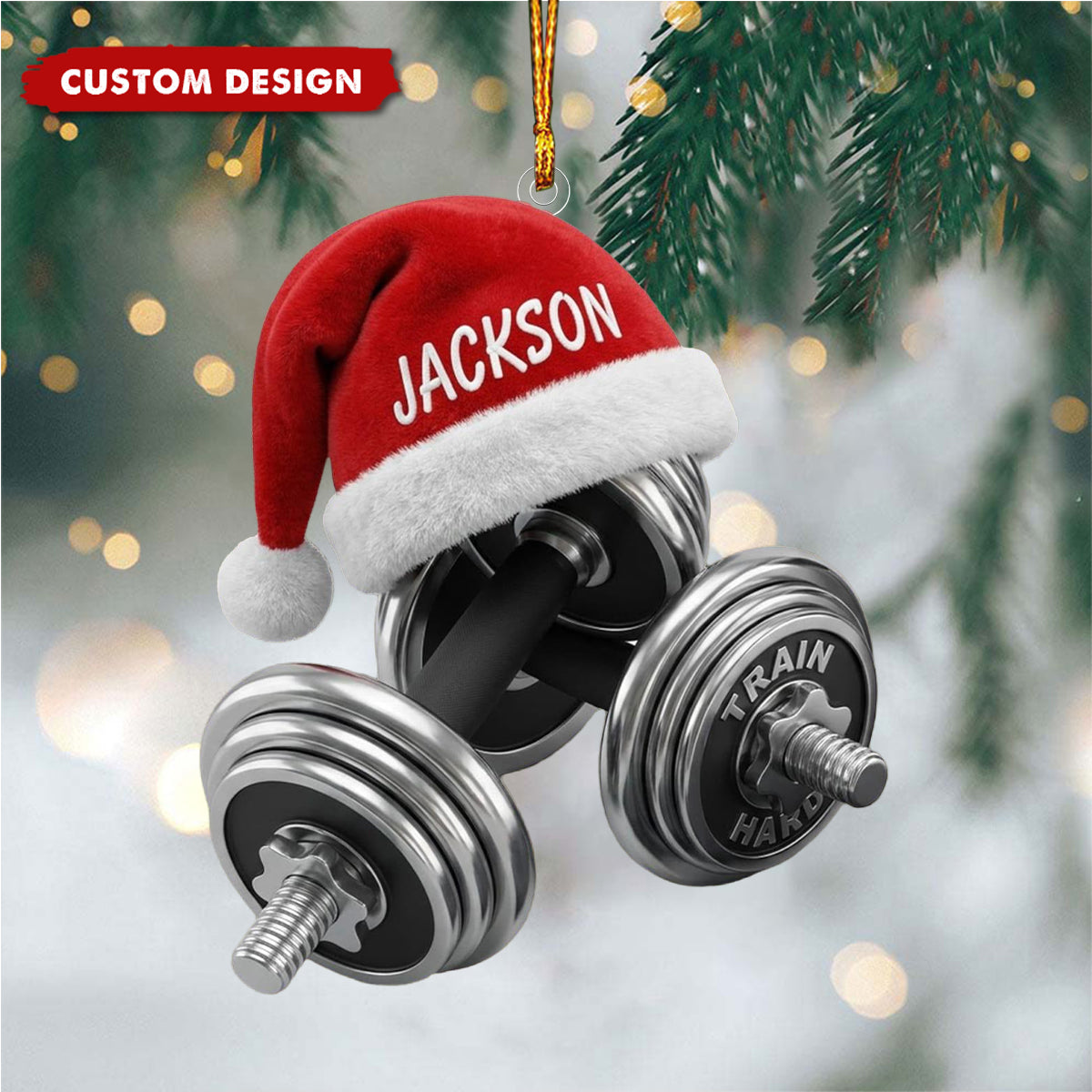 Personalized Gym Fitness Christmas Ornament