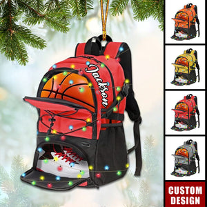 Personalized Basketball Bag Christmas Ornament, Gift For Basketball Players -