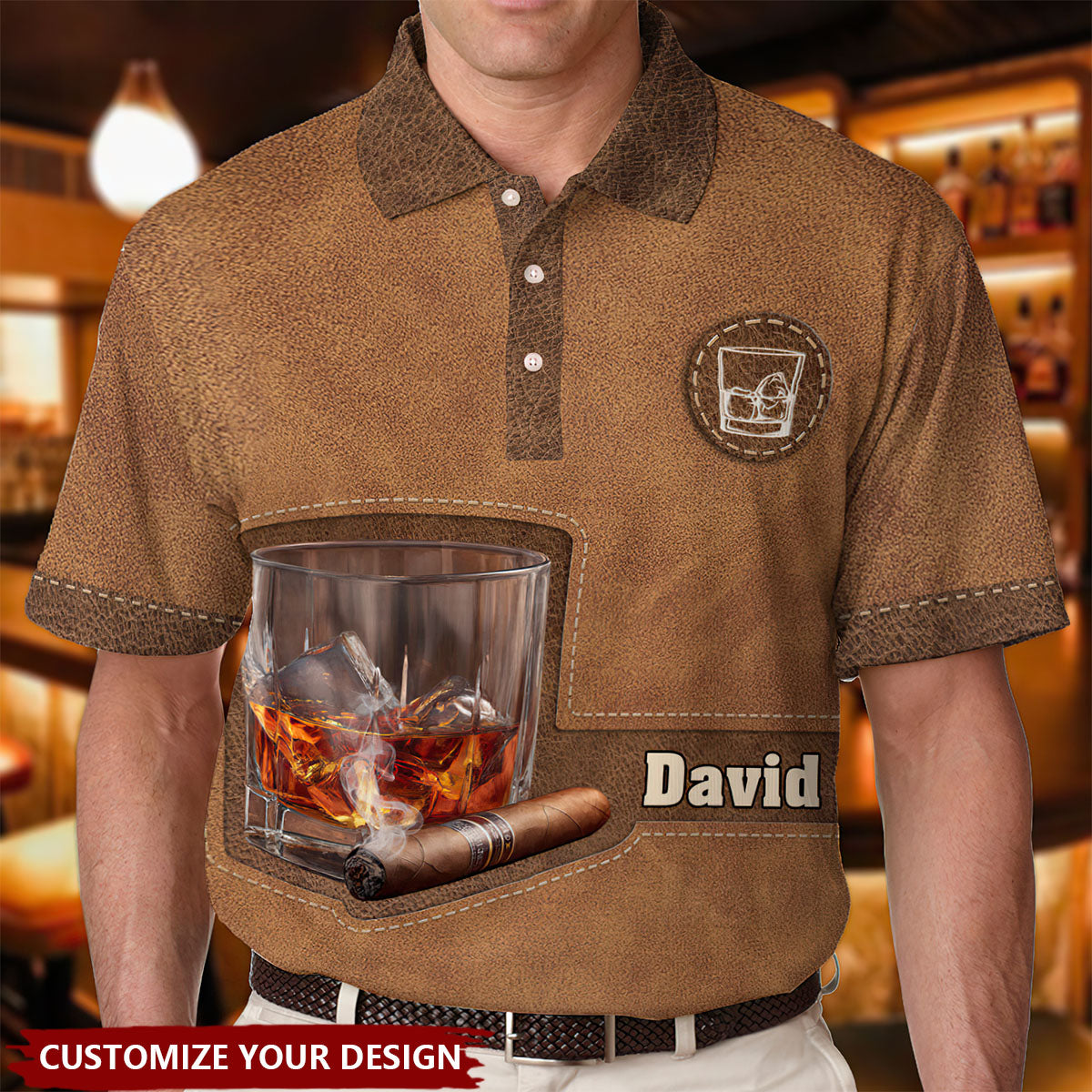 Whiskey And Cigar - Personalized Whisky Polo Shirt