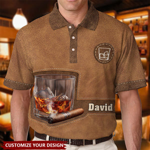 Whiskey And Cigar - Personalized Whisky Polo Shirt