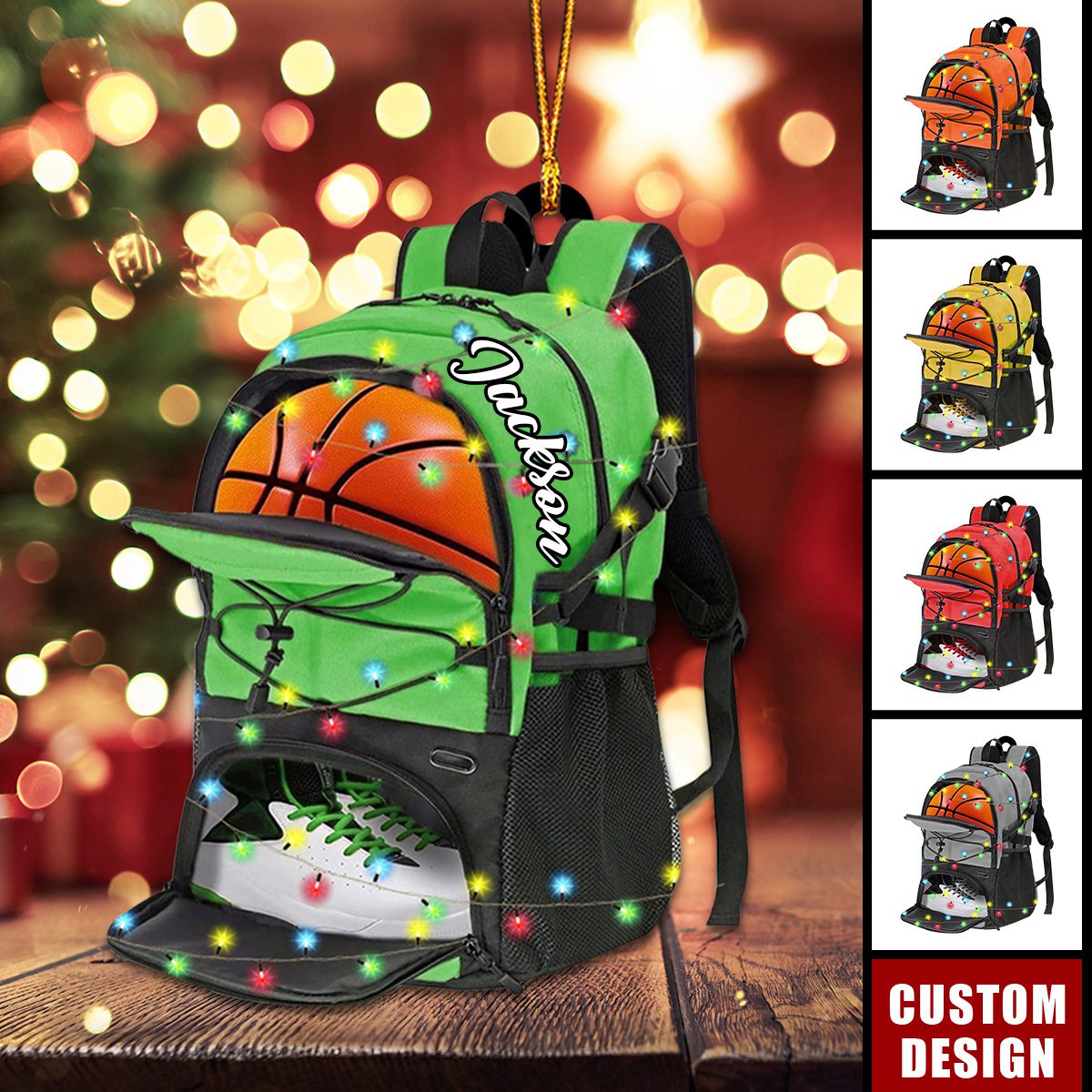 Personalized Basketball Bag Christmas Ornament, Gift For Basketball Players -