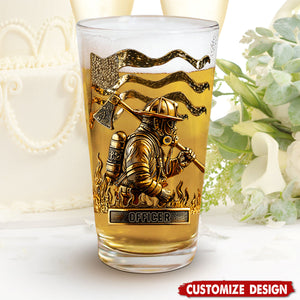 Proud Firefighter - Personalized Firefighter Beer Glass