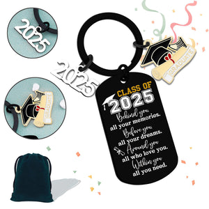 Class Of 2025 Keychian - High School Inspirational Graduation Gifts