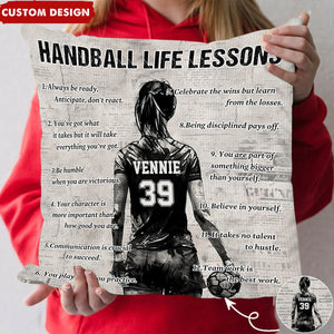 Personalized Handball Life Lessons Pillow-Gift For Handball Lovers