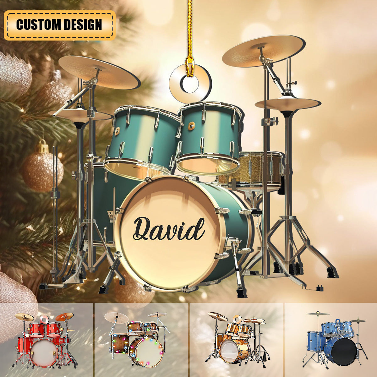 Personalized Drum Set Christmas Ornament Gift For Drummer Player - New Release