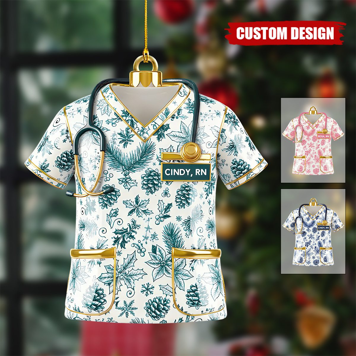 Personalized Scrubs Nurse Uniform Ornament - Gift For Nurse