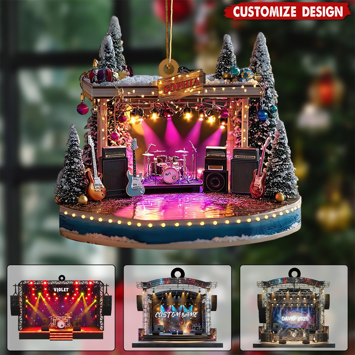 Personalized Music Festival Concert Stage Ornament