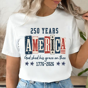 Personalized Patriotic Christian American Flag 250 Years Tee-Gift For Fourth Of July Enthusiasts
