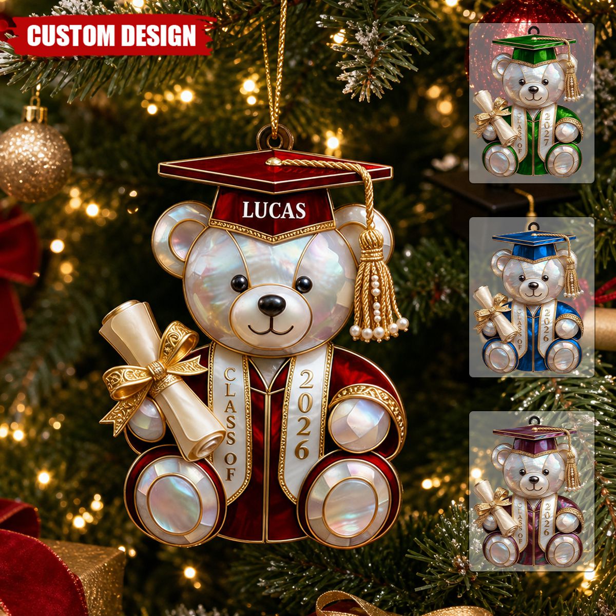 Personalized Class Of Graduation Bear Christmas Ornament – Gift For Students