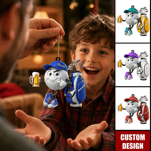 New Release - Personalized Cute Golf Mascot Ornament - Gift for Golf Lover