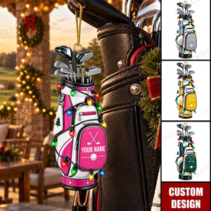 Personalized Golf Backpacks Christmas Ornament