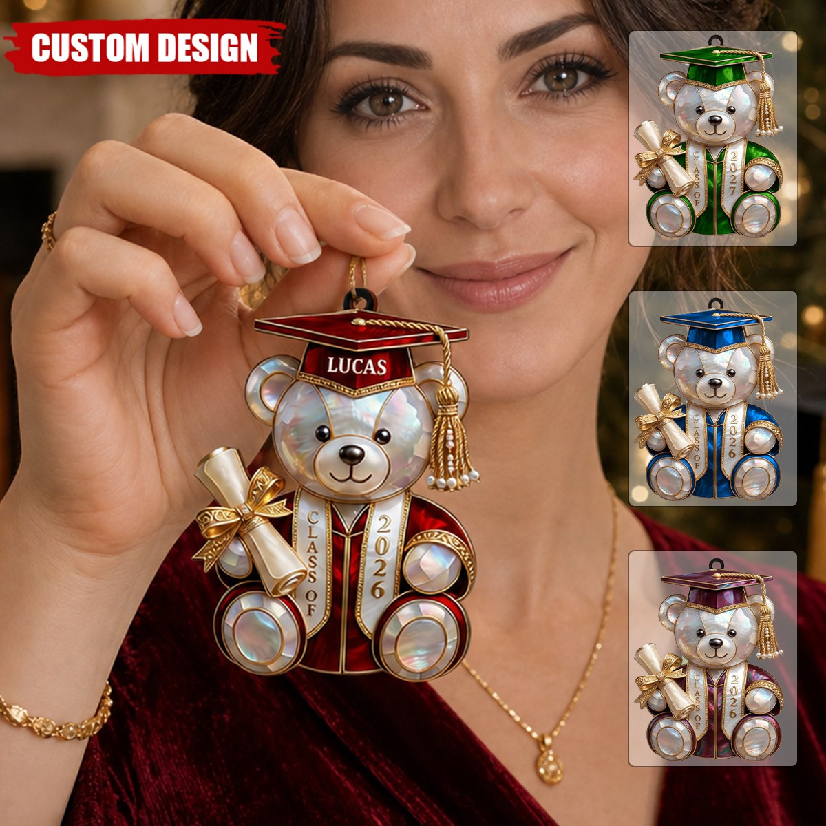 Personalized Class Of Graduation Bear Christmas Ornament – Gift For Students