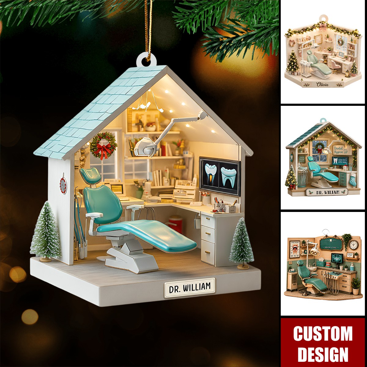 Personalized Dental Hygienist Acrylic 2D Ornament,Dentist Gifts