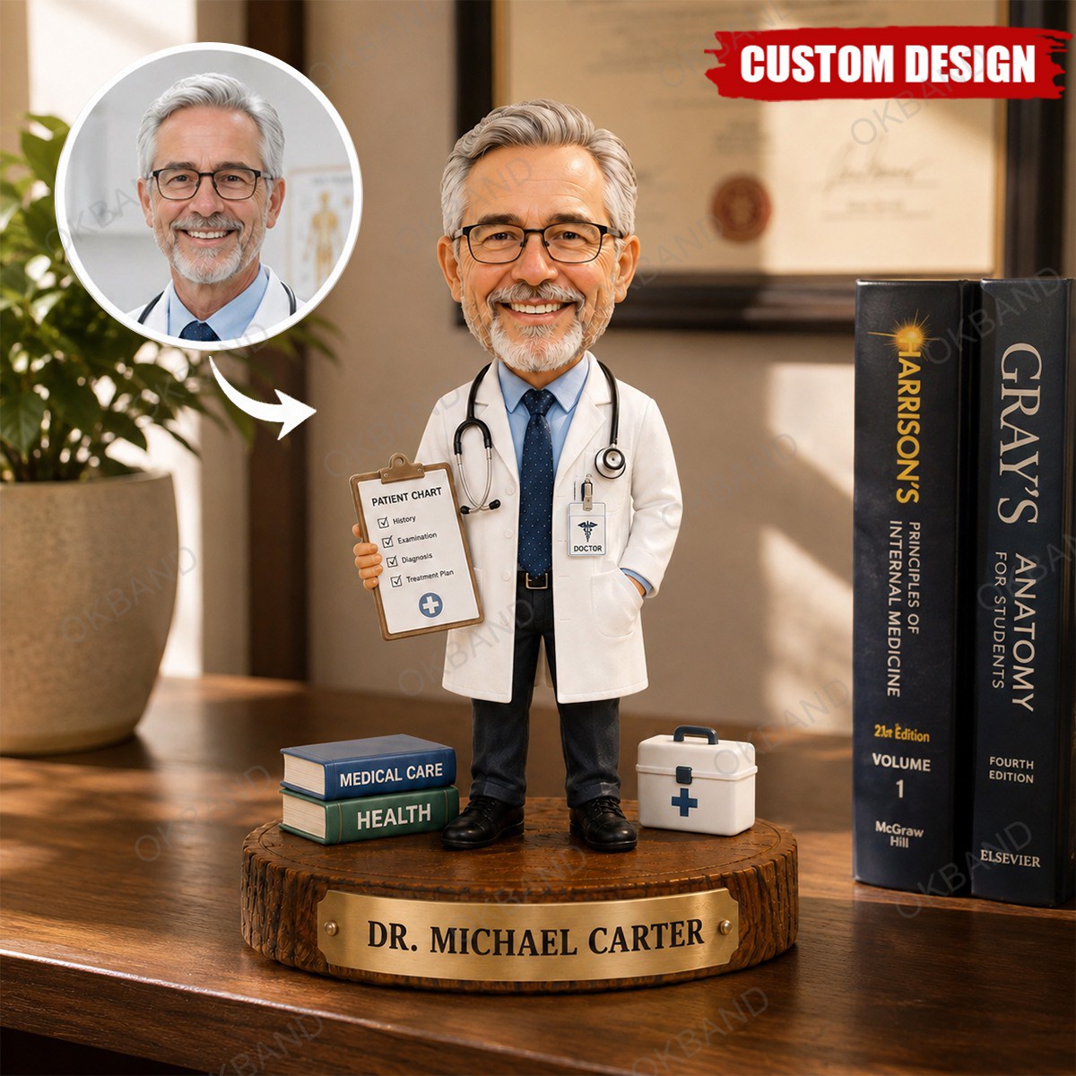 Personalized Doctor Acrylic Plaque, Photo Doctor Figurine