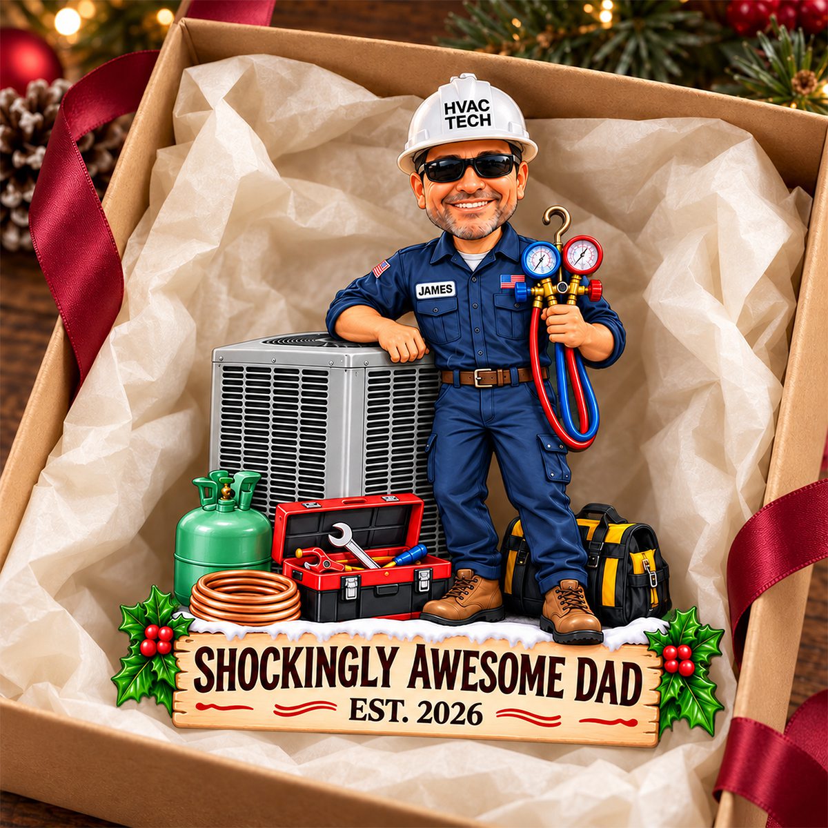 Personalized HVAC Technician Acrylic Plaque, Custom Photo HVAC Tech Gift