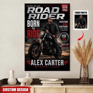 Road Rider Of The Year - Personalized Motorbike Photo Poster - Biker, Motorbike Lovers Gift