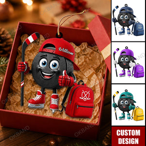 New Release - Personalized Cute Hockey Mascot Ornament - Gift for Hockey Lover