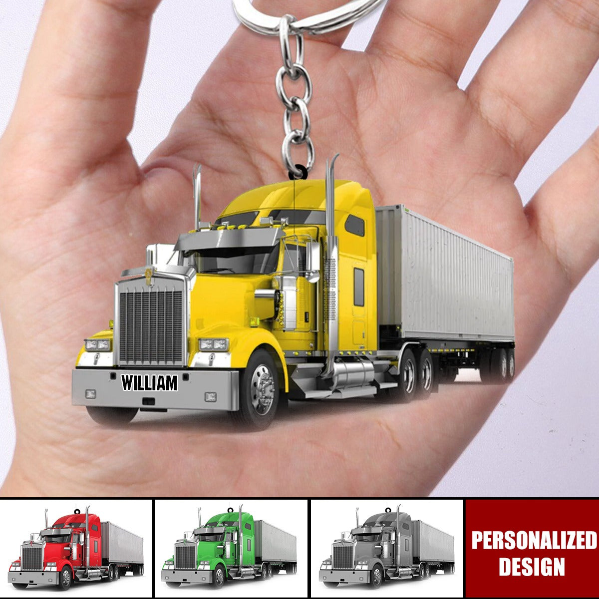 Personalized Trucker Acrylic Keychain
