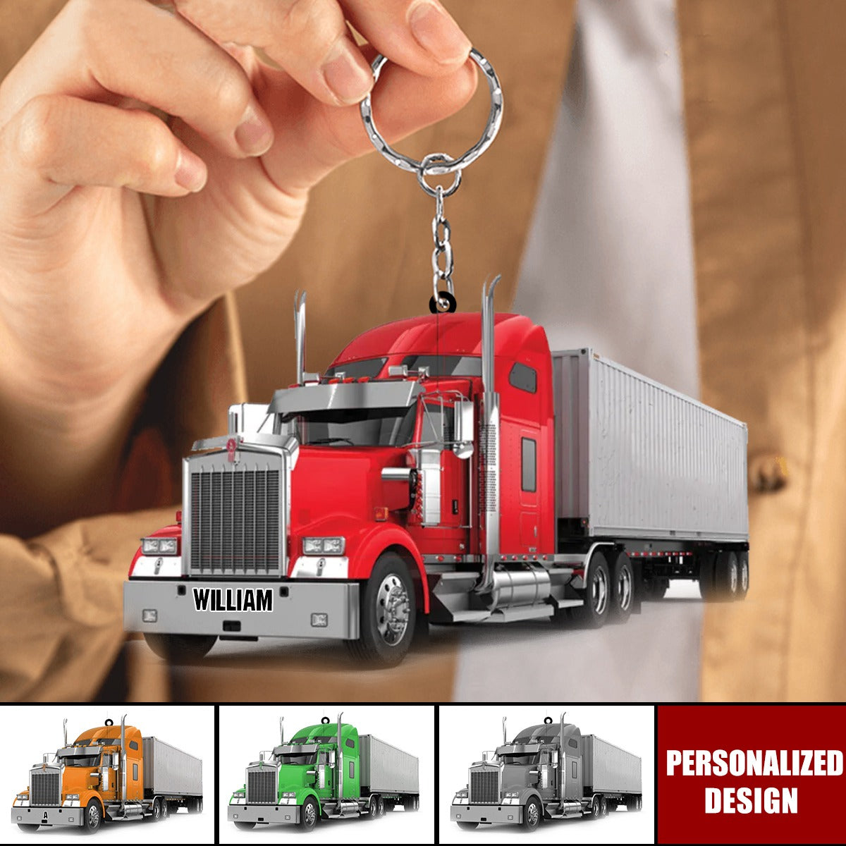 Personalized Trucker Acrylic Keychain