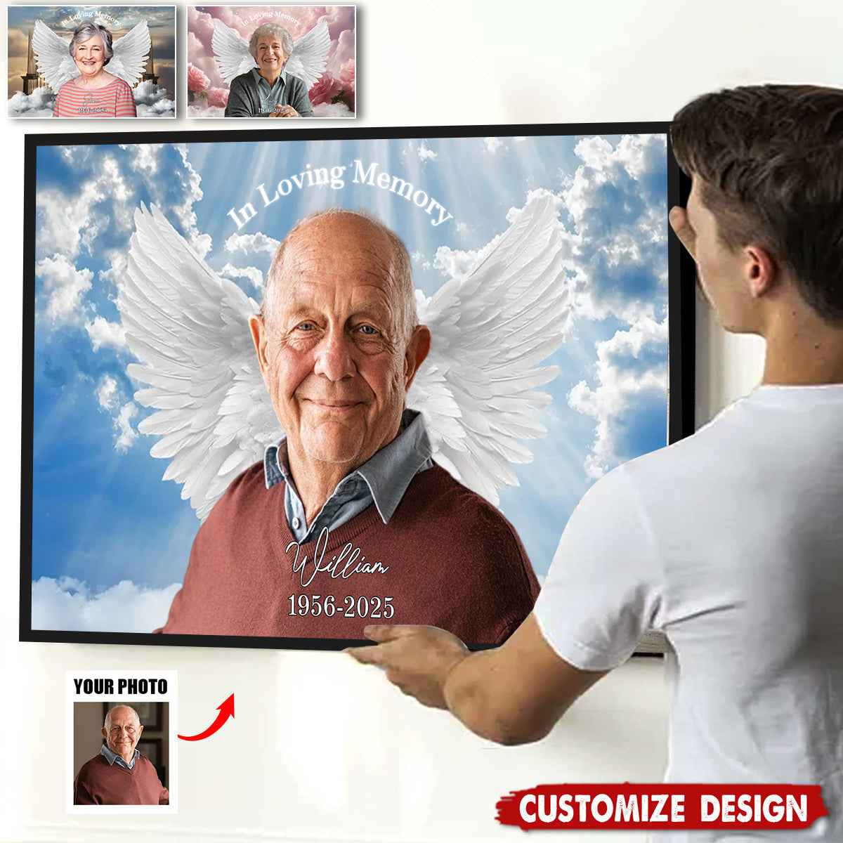 Gateway To Heaven Memorial - Personalized Upload Photo Poster - Memorial Keepsake of Lost Loved Ones