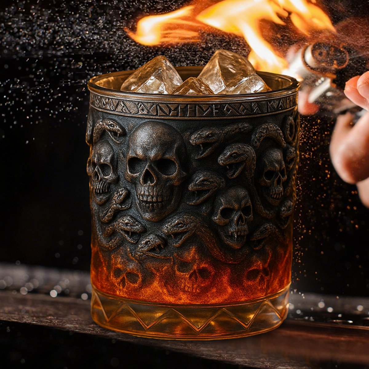 Snake and Skull Whiskey Glass