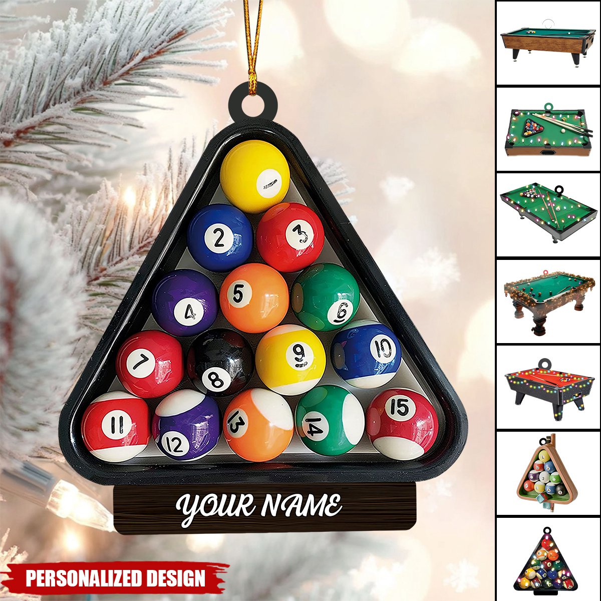 2024 New Release Personalized Billiard Christmas Ornament-Gifts For Pool Balls Lovers