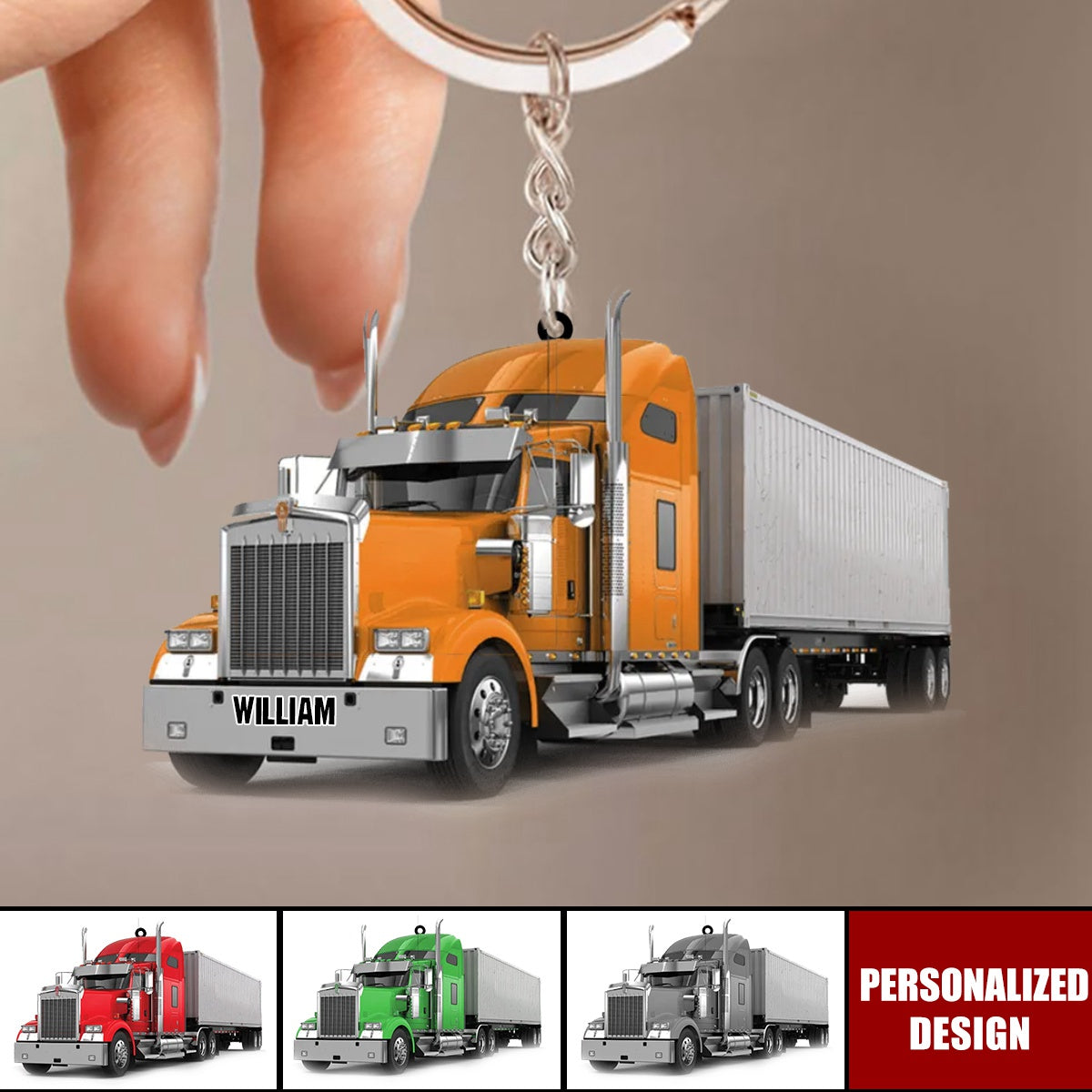 Personalized Trucker Acrylic Keychain