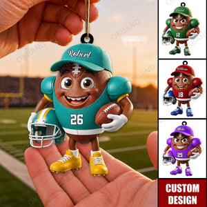 New Release - Personalized Cute American Football Mascot Ornament - Gift for American Football Lover