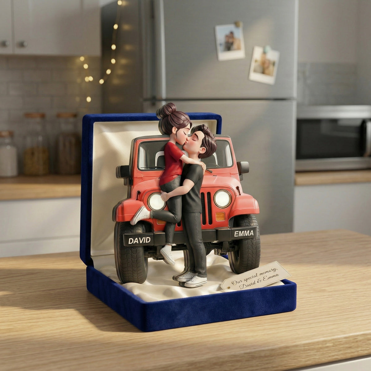 Personalized Romantic Couple Car Magnetic Acrylic Fridge Magnet - Gift For Couple