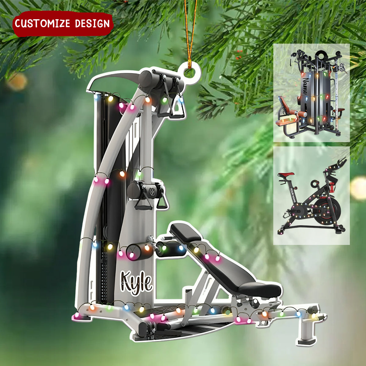 Personalized Exercise Equipment Gym Christmas Ornament , Fitness Keepsake, Gift For Gym Lovers - 2024 New Release