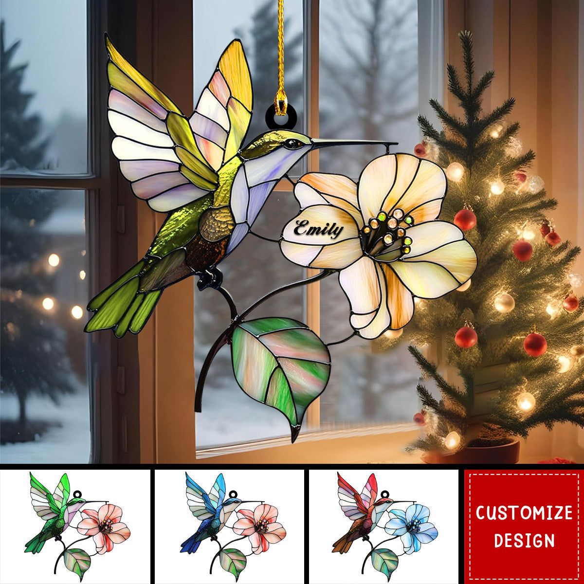 Personalized Hummingbird Christmas Ornament Gift for Bird Lovers - 2024 New Release