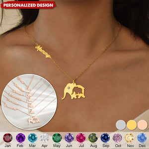 Personalized Elephant Necklace-Gift for Her