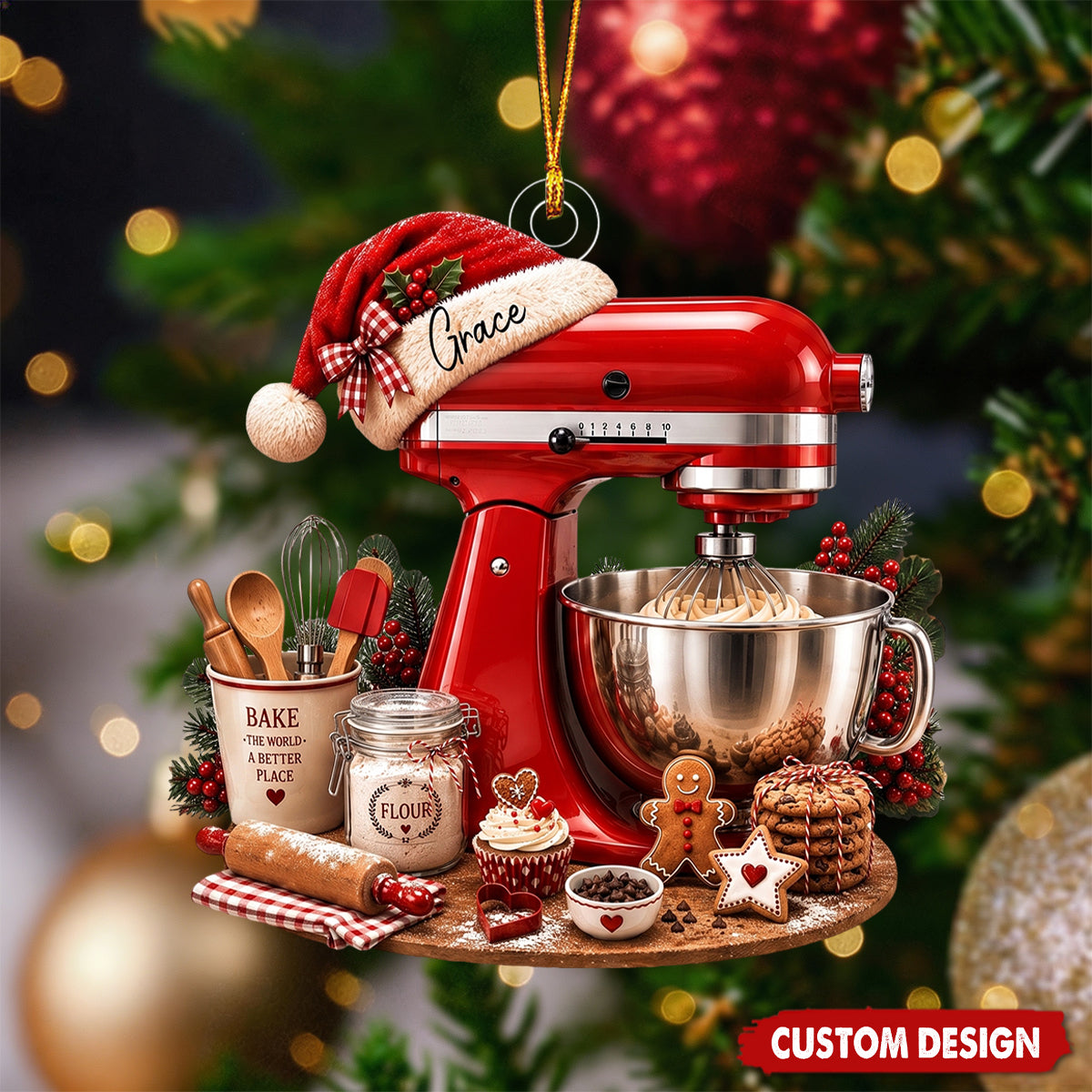 Personalized Mixer Christmas Ornament, Baking Gift for Mom, Baker Christmas Gift