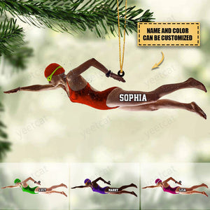 Personalized Male/Female Swimmer Acrylic Ornament, Gift For Swimming Lovers/Swimmer